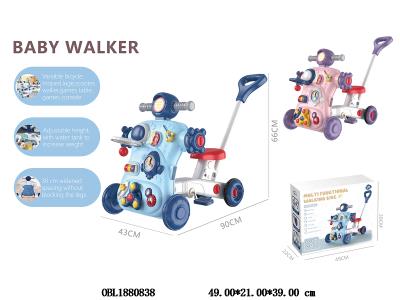 6合1多功能婴儿学步车带音乐 2*AA无包电 粉/蓝2色混装_OBL1880838