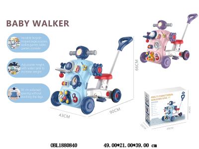 7合1多功能婴儿学步车带音乐 2*AA无包电 粉/蓝2色混装_OBL1880840
