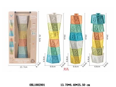 6只装麦秆料软胶无孔奇形柱叠叠乐套装_OBL1882901