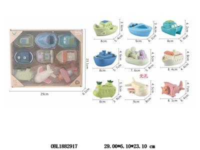 9只装麦秆料无孔软胶卡通飞机船_OBL1882917