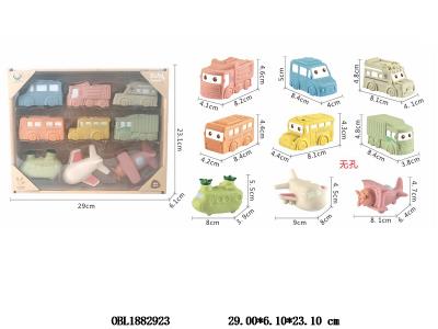 9只装麦秆料无孔软胶卡通飞机车_OBL1882923