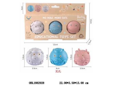 3只装麦秆料无孔软胶戏水动物球_OBL1882928