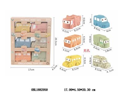 6只装麦秆料无孔软胶卡通车套装_OBL1882950