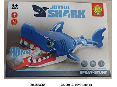 遥控鲨鱼带灯光声音喷雾配USB线 机身3.7V锂电池包电 遥控器2*AA不包电_OBL1882965