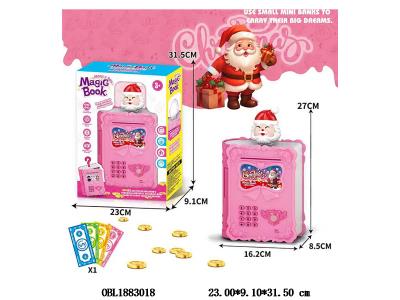 魔法书
卡通存钱罐 带灯光音乐密码
/模拟指纹
/自动开门
 /自动卷钱 3*AA不包电 圣诞老人_OBL1883018