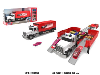 滑行收纳弹射货柜车套装 配4只滑行车仔 3*AG13包电_OBL1883480