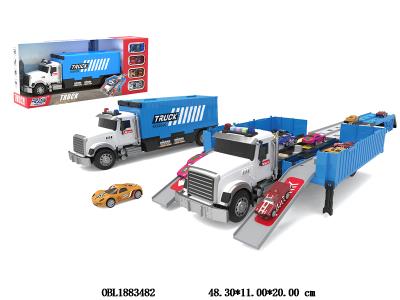 滑行收纳弹射货柜车套装 配4只滑行车仔 3*AG13包电_OBL1883482