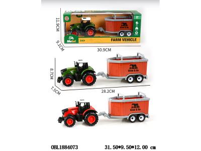 合金回力农夫车拖马车 2色混装_OBL1884073