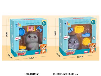 搪胶小猫套装 2款混装_OBL1884155