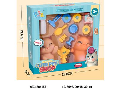 2只装搪胶小猫套装_OBL1884157