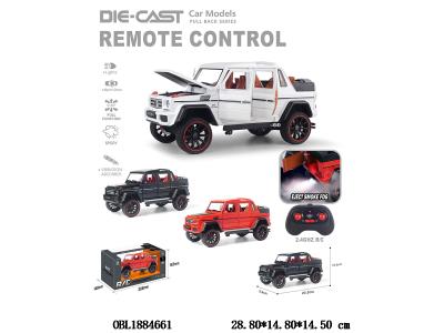 1:22遥控合金车带灯光喷雾 可开门 配USB线 车身3.7V包电 遥控器2*AA不包电 2.4G 3色混装_OBL1884661