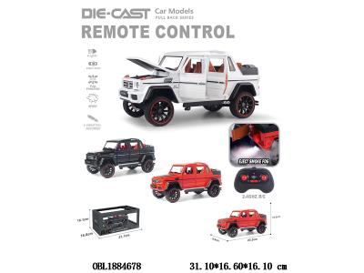 1:22遥控合金车带灯光喷雾 可开门 配USB线 车身3.7V包电 遥控器2*AA不包电 2.4G 3色混装_OBL1884678