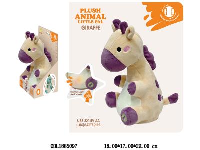 电动万向转圈圈长颈鹿带灯光音乐复读 3*AA不包电_OBL1885097