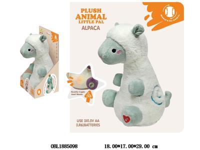 电动万向转圈圈小羊驼带灯光音乐复读 3*AA不包电_OBL1885098