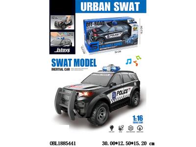 1:16惯性警车带灯光音乐 3*AG13包电_OBL1885441