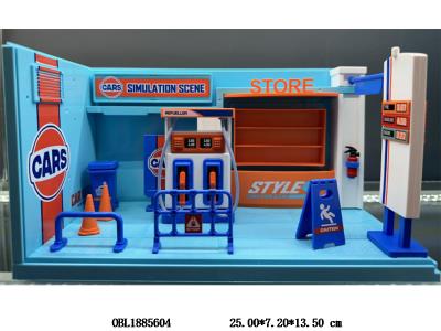 加油机合金场景套装带灯光 3*AG13包电_OBL1885604