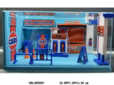 加油机合金场景套装带灯光 3*AG13包电 带亚克力_OBL1885607