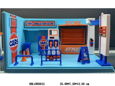 充电桩合金场景套装带灯光 3*AG13包电_OBL1885612