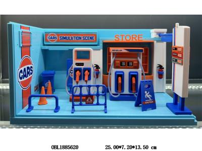 加油机/充电桩合金场景套装带灯光 3*AG13包电_OBL1885620