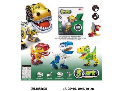 合金按压机器霸王龙带灯光音乐 3*AG13包电 3色混装_OBL1885695