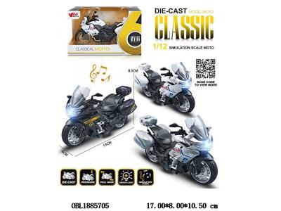 1:12合金回力摩托车带灯光声音 3*AG3包电 3色混装_OBL1885705