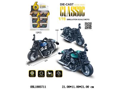 1:16合金回力摩托车 3色混装 12小盒装一展示盒_OBL1885711