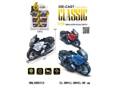 1:16合金回力摩托车 3色混装 12小盒装一展示盒_OBL1885713
