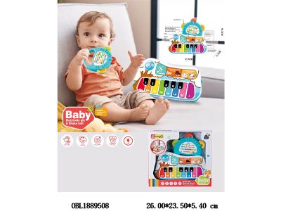 益智早教触摸弹奏钢琴配3张双面乐谱 3*AA不包电_OBL1889508