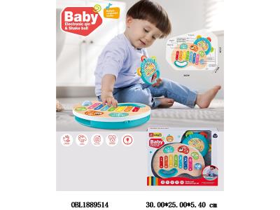 益智早教触摸弹奏钢琴配3张双面乐谱 3*AA不包电_OBL1889514