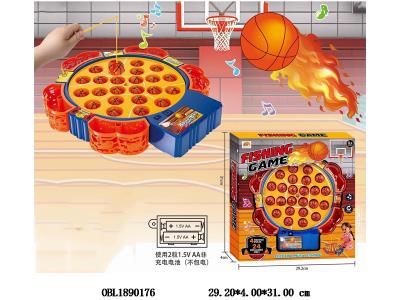 电动篮球钓鱼盘 带音乐 2*AA不包电_OBL1890176
