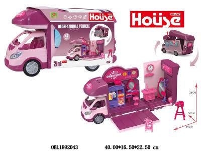 电动房车带灯光音乐 化妆主题场景 3*AA不包电_OBL1892043