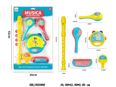 乐器组合套装 铃鼓 笛子 口哨 口琴 沙锤_OBL1893980