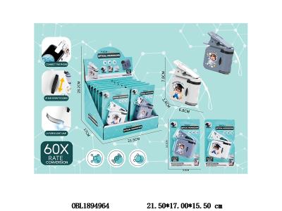 迷你便携式光学显微镜 60倍 带挂绳手机支架 3*AG10包电 2色混装 12板装一展示盒_OBL1894964