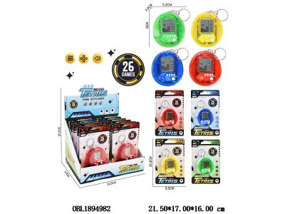 迷你摇杆圆形俄罗斯方块游戏机 2*AG13包电 4色混装 12板装一展示盒_OBL1894982