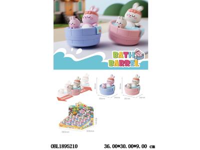 兔子浴桶双回力车 2色混装 12只装一展示盒_OBL1895210