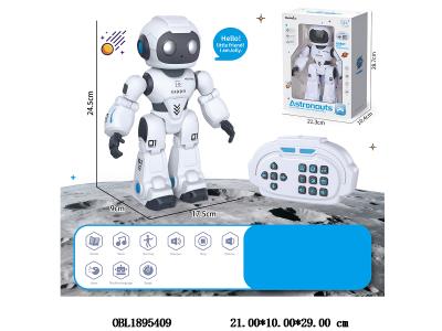 红外线遥控机器人带灯光音乐唱歌舞蹈故事 配USB线 主体3.7V锂电池包电 遥控器2*AA不包电_OBL1895409