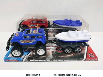 惯性越野车拖快艇 2色混装_OBL1895473