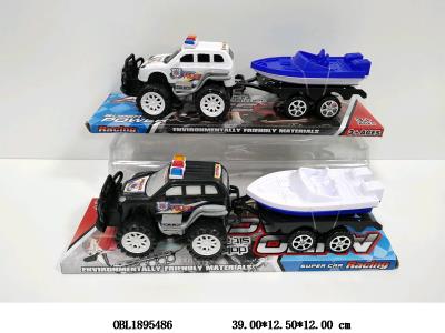 惯性野警车拖快艇 2色混装_OBL1895486