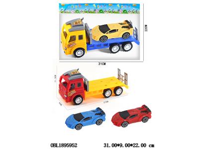 惯性拖头车带惯性跑车 2色混装 跑车3色随机2色混装_OBL1895952