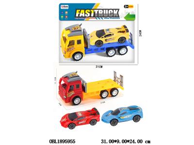 惯性拖头车带惯性跑车 2色混装 跑车3色随机2色混装_OBL1895955