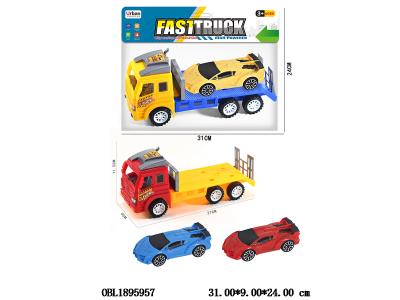 惯性拖头车带惯性跑车 2色混装 跑车3色随机2色混装_OBL1895957