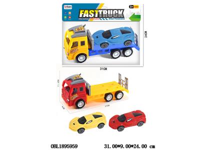 惯性拖头车带惯性跑车 2色混装 跑车3色随机2色混装_OBL1895959