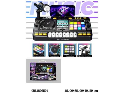 中英文版多功能DJ打碟机带声光 蓝牙 配USB线 14500锂电池包电 黑_OBL1896591