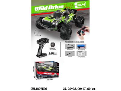 1:18全比例半高速遥控攀爬越野车带灯光 配USB线 车身3.7V包电 遥控器2*AA不包电 2.4G频率_OBL1897526