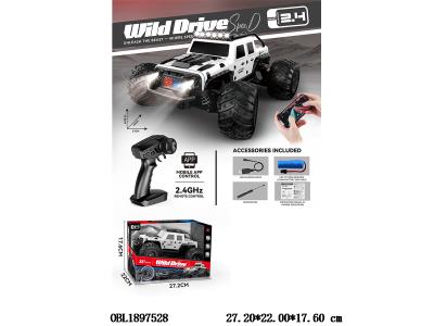 1:18全比例半高速遥控攀爬越野车带灯光 配USB线 车身3.7V包电 遥控器2*AA不包电 2.4G频率_OBL1897528