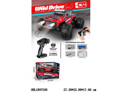 1:18全比例半高速遥控攀爬越野车带灯光 配USB线 车身3.7V包电 遥控器2*AA不包电 2.4G频率_OBL1897530