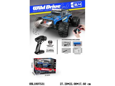 1:18全比例半高速遥控攀爬越野车带灯光 配USB线 车身3.7V包电 遥控器2*AA不包电 2.4G频率_OBL1897531