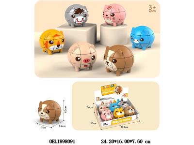 动物魔方 6款混装 6只装装一展示盒_OBL1898091
