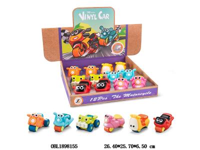 滑行搪胶摩托车 6款混装 12只装一展示盒_OBL1898155