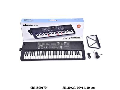 61键电子琴 带麦克风/USB线/说明书/耳机插孔/内置锂电池/亮灯教学 4*AA不包电_OBL1899179